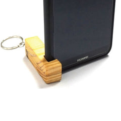 Bamboo Keychain with Mobile Stand