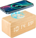 WoodLuxe LED Clock & Charger