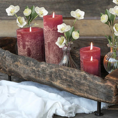 Rustic candle Red