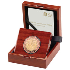 Two Tone Metal Coin With Wooden Box