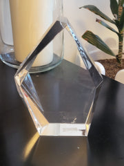 Custom Irregular Shape Trophy Glass Award with Clear Base