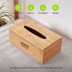 Bamboo Tissue Box with Sliding Bottom