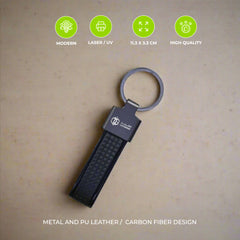 Metal Keychain with Carbon Fiber