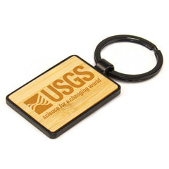 Metal Keychain with Bamboo