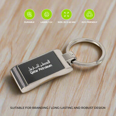 Rectangle Keychain with Black Plate