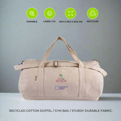 GRS-Certified Recycled Cotton Duffel / Gym Bag