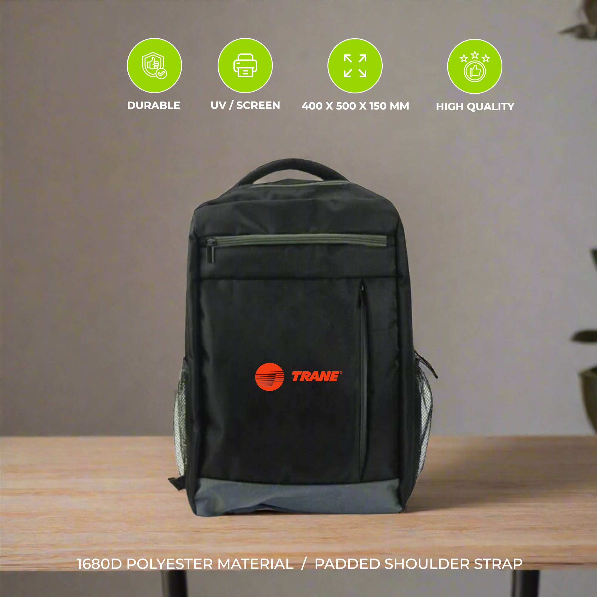 Backpacks in Black 1680D Polyester Material – Gifto Graphics