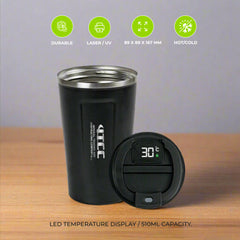 LED Temperature Display Black Tumblers Stainless Steel 510ml