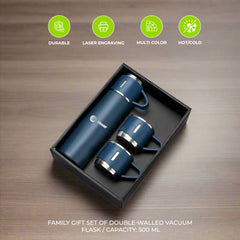 SAFFLE - Giftology Family Set of Vacuum Flask & Two Cups