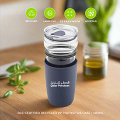 Premium Glass Tumbler with Recycled Protective Sleeve