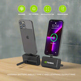 CAPSULE - @memorii® 4500mAh Mini Powerbank with Inbuilt Cable and Phone Stand