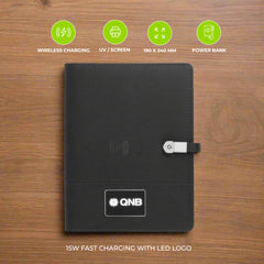 Wireless Powerbank Portfolio with USB & Light up Logo