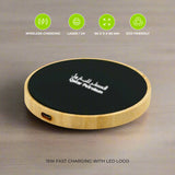 Bamboo Wireless Charger With LED Logo
