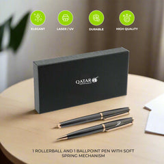 Gift Set of 2 Luxury Pens - Black / Gold