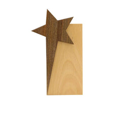 Star Design Wooden Trophy Award with Gift Box