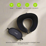 SANTHOME Travel Set (Pillow and Eyemask in Pouch)
