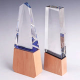 K9 3D Logo Crystal Trophy with Wood Base
