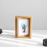 Wood Double Sided 360 Degree  Rotating Photo Frame