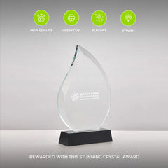 Custom Design Crystal Transparent Trophy Plaque