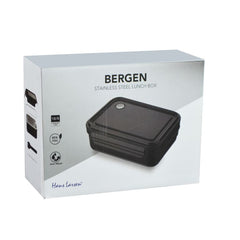 BERGEN - Hans Larsen Stainless Steel Lunch Box - 800ml - Black