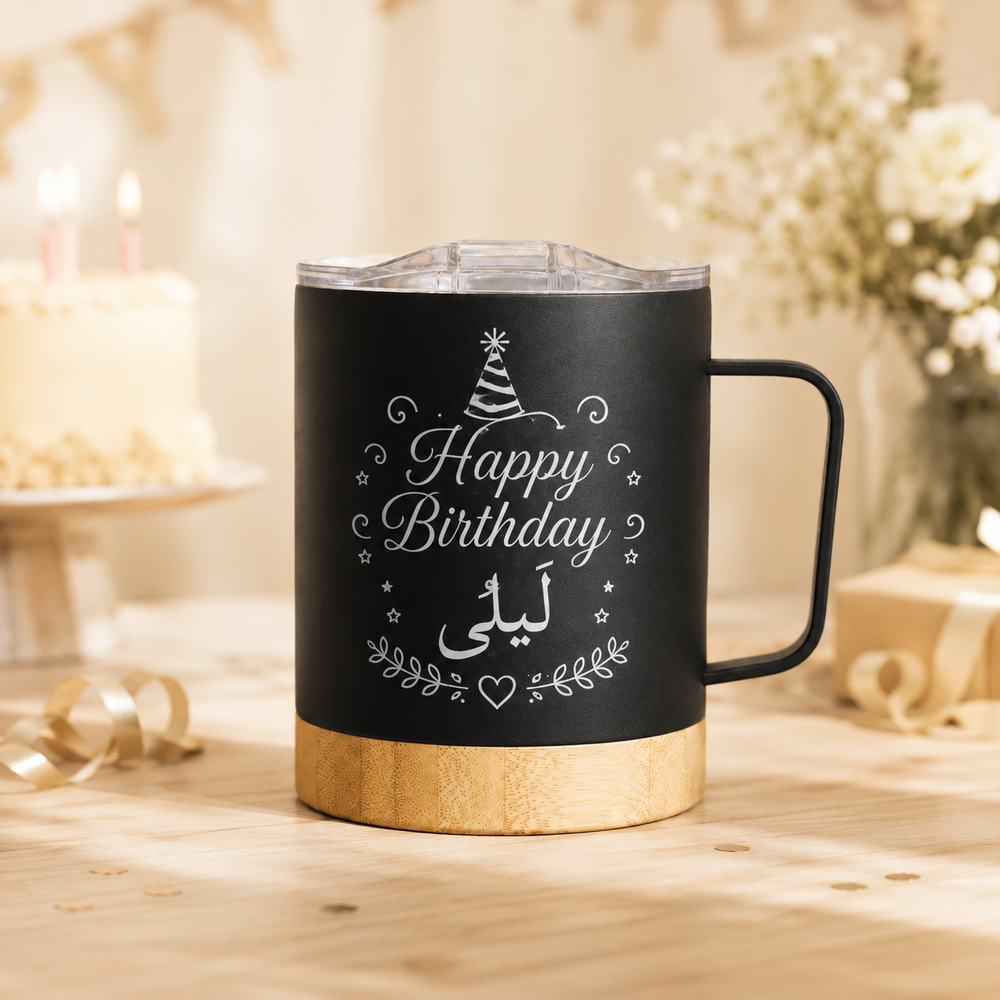 Hydro - Bamboo Base Stainless Steel Mug