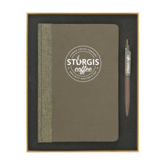 Coffee Notebook & Pen Set with Beige Gift Box