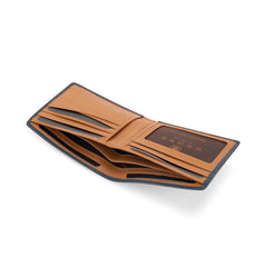 CROSS Soft Grain Leather Two-Tone 8CC Bifold Wallet - Black/Mocha