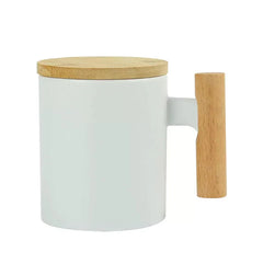 Ceramic Coffee Mugs with Bamboo Handle