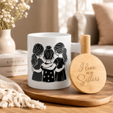 Ceramic Coffee Mugs with Bamboo Handle