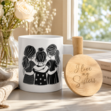 Ceramic Coffee Mugs with Bamboo Handle