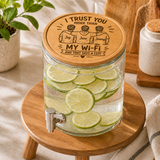 Jar with Tap, Bamboo/Clear Glass