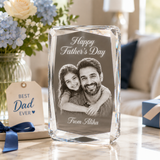 Elegant 3D Laser Engraved Crystal Cuboid