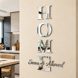 Home Sign Letters Decorative, Family Mirror Wall Decor for Living Room Bedroom Kitchen