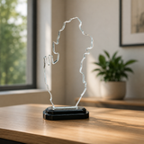 Qatar Map Engraved Crystal Plaque