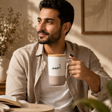 Two-toned Ceramic Mugs with Clay Bottom, Bamboo Lid