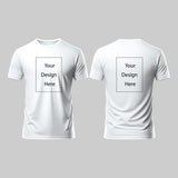 Round neck T-Shirt - Polyester - White  (For Adults)