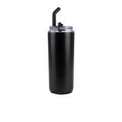 Double Wall SS Tumblers with Transparent Lid & Metal Straw