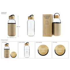 Glass Bottles with Bamboo Lid and Eco Sleeve