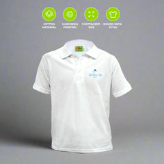 Polo T-Shirt - Polyester - White (For Adults)