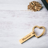 Mirror Polished Stainless Steel Heart keychain