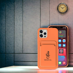 Mobile Silicone Card Holder Case Cover for iPhone