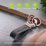 Troika Key-Click Leather Valet Keychain