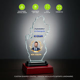 Qatar Map Engraved Crystal Plaque