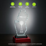 Qatar Map Engraved Crystal Plaque