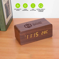 WoodLuxe LED Clock & Charger