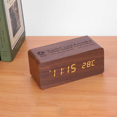 Wooden Wireless charger with Digital clock and Temperature LED display