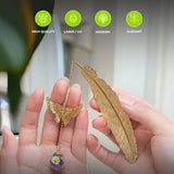 High Quality Luxury Feather Shape Metal Bookmark