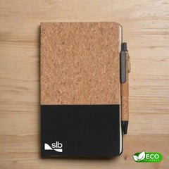 BORSA - eco-neutral A5 Cork Fabric Hard Cover Notebook and Pen Set