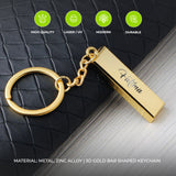 Metal Novelty 3D Gold Bar Shaped Keychain