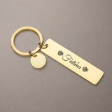 Stainless Steel Rectangle Tag Keychain